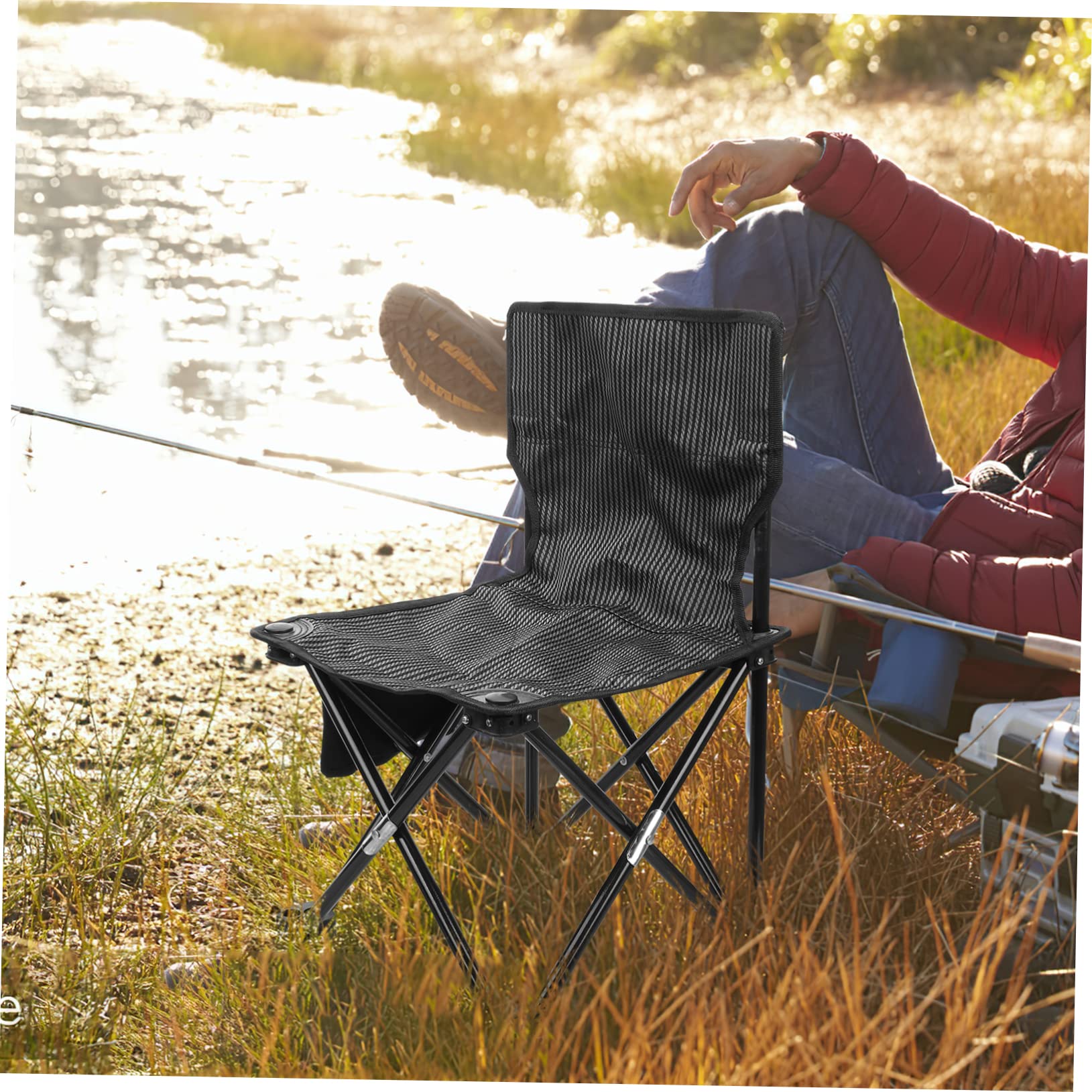 Toyvian Sedia Da Campeggio Sedia Portatile Per Escursioni Pesca e Viaggi Realizzata in Materiale Sicuro e Durevole Resistente All Usura Inclusa Borsa Per Trasporto