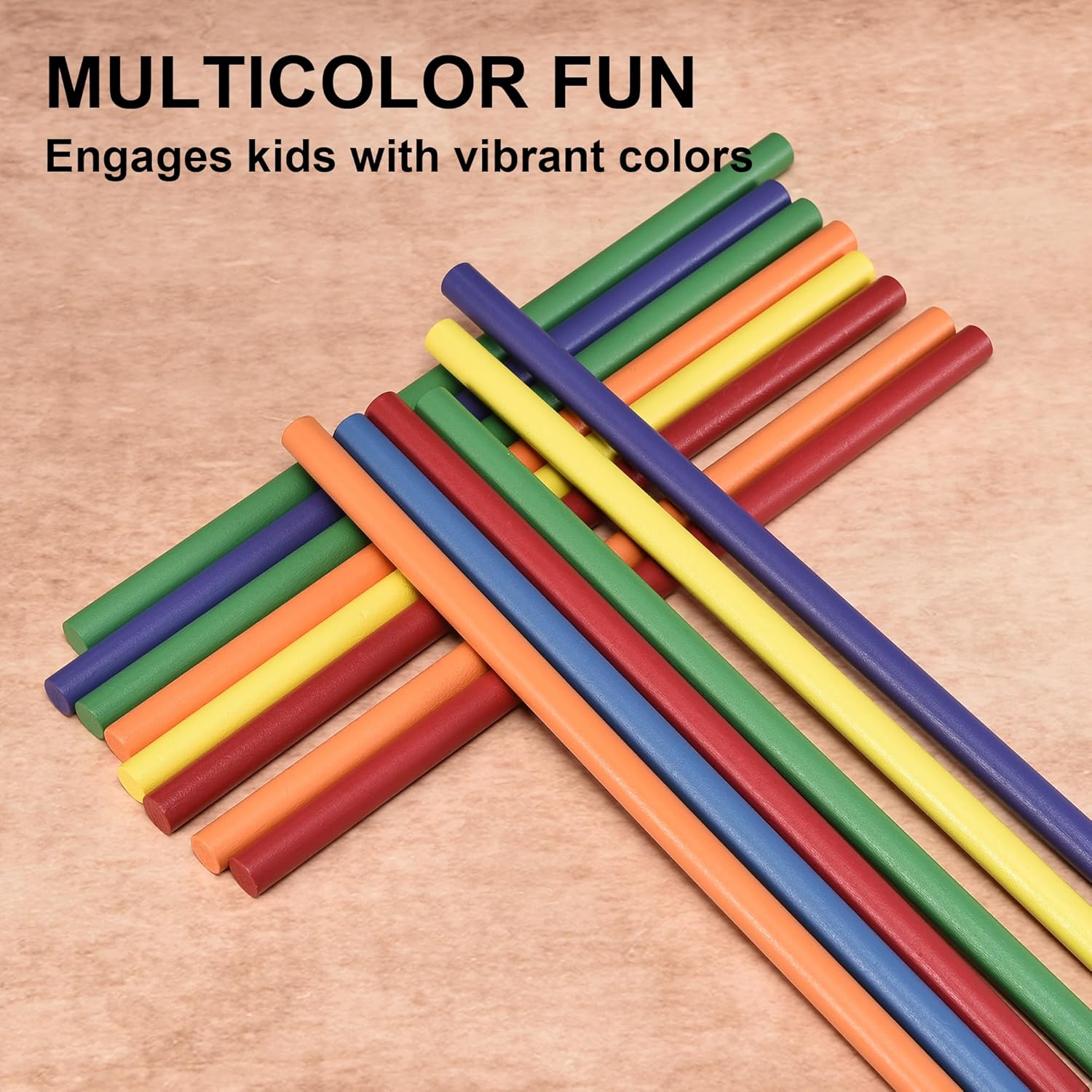 60 Pieces Rhythm Sticks for Kids Bulk, 12 Inch Wood Lummi Sticks Music Classroom Percussion Instruments, 6 Colors