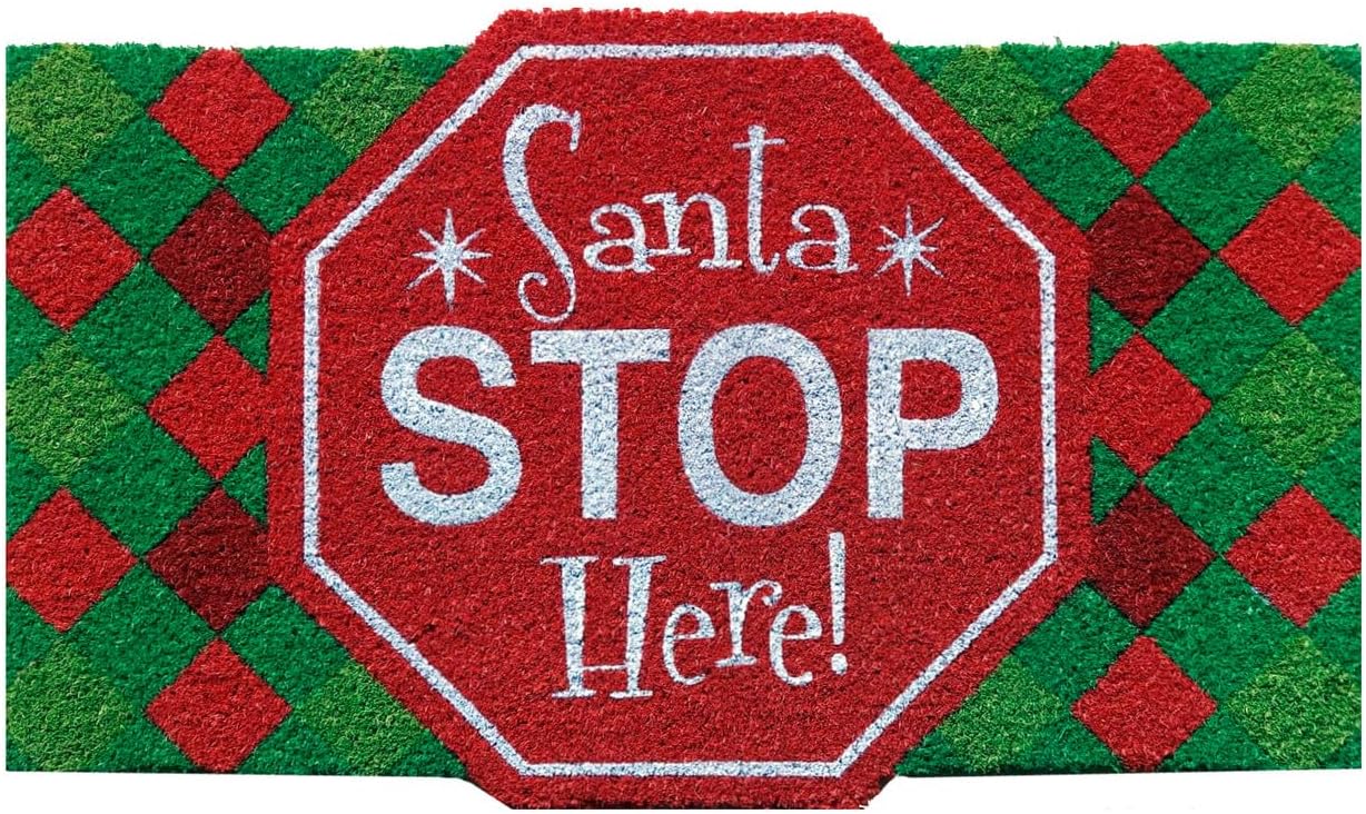Briarwood Lane Here Comes Santa Christmas Natural Fiber Coir Doormat