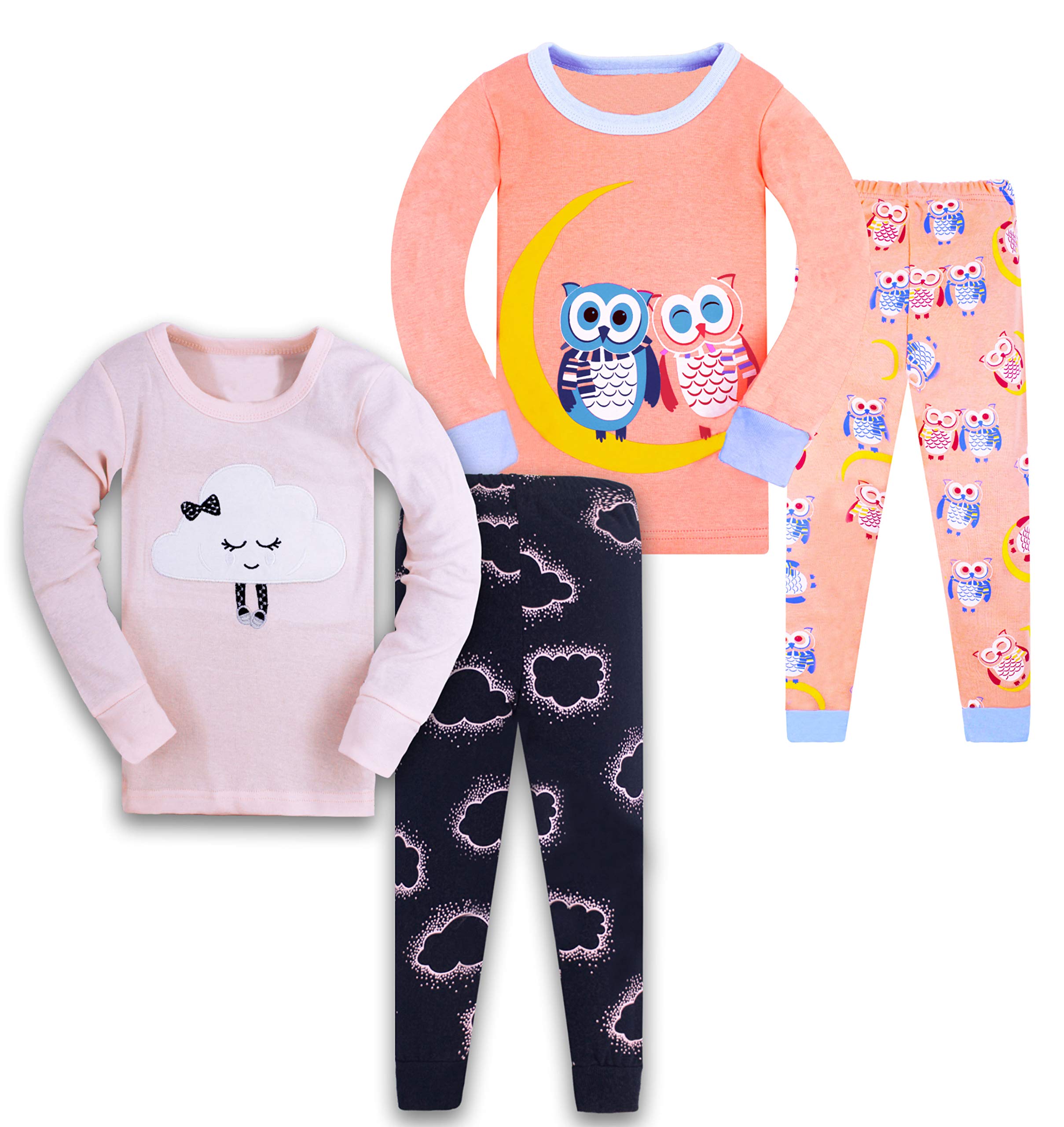 Pajamas for Girls Cotton Toddler Kid Clothes Animals Sleepwear Children PJs Set 2-12 Years