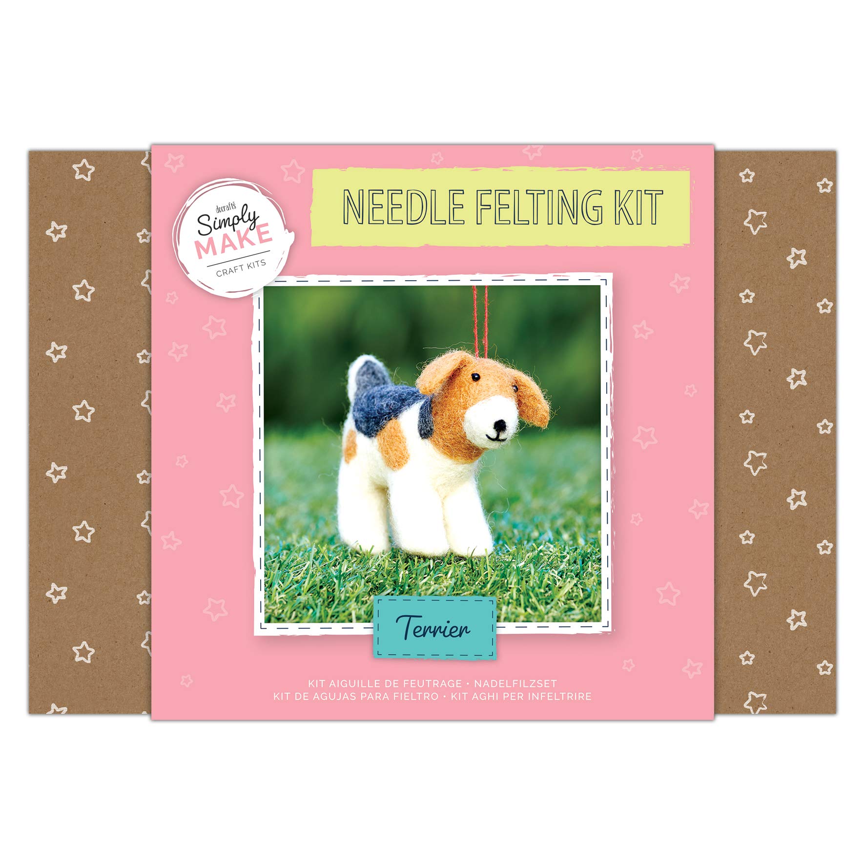 Simply Make Needle Felting Craft Kit Set-Terrier, Wool, Home, Children and Adults Hobby