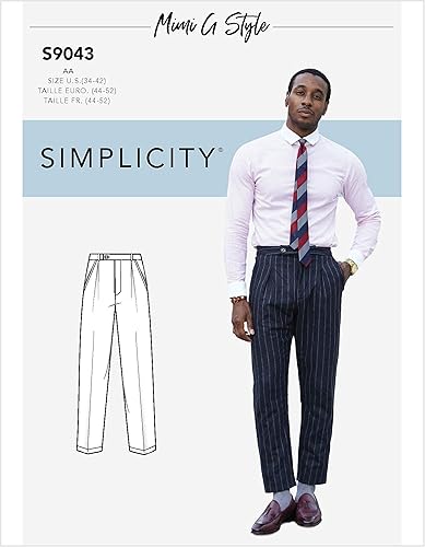 Simplicity S9043 AA - Patrón de costura para hombre de Mimi G Style, talla 34-42
