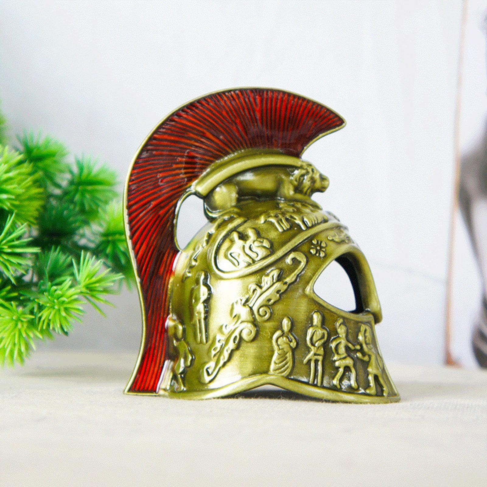 Modelo de Casco Samurái, Pieza Decorativa para Temática de Caballero Medieval, Verde Antiguo