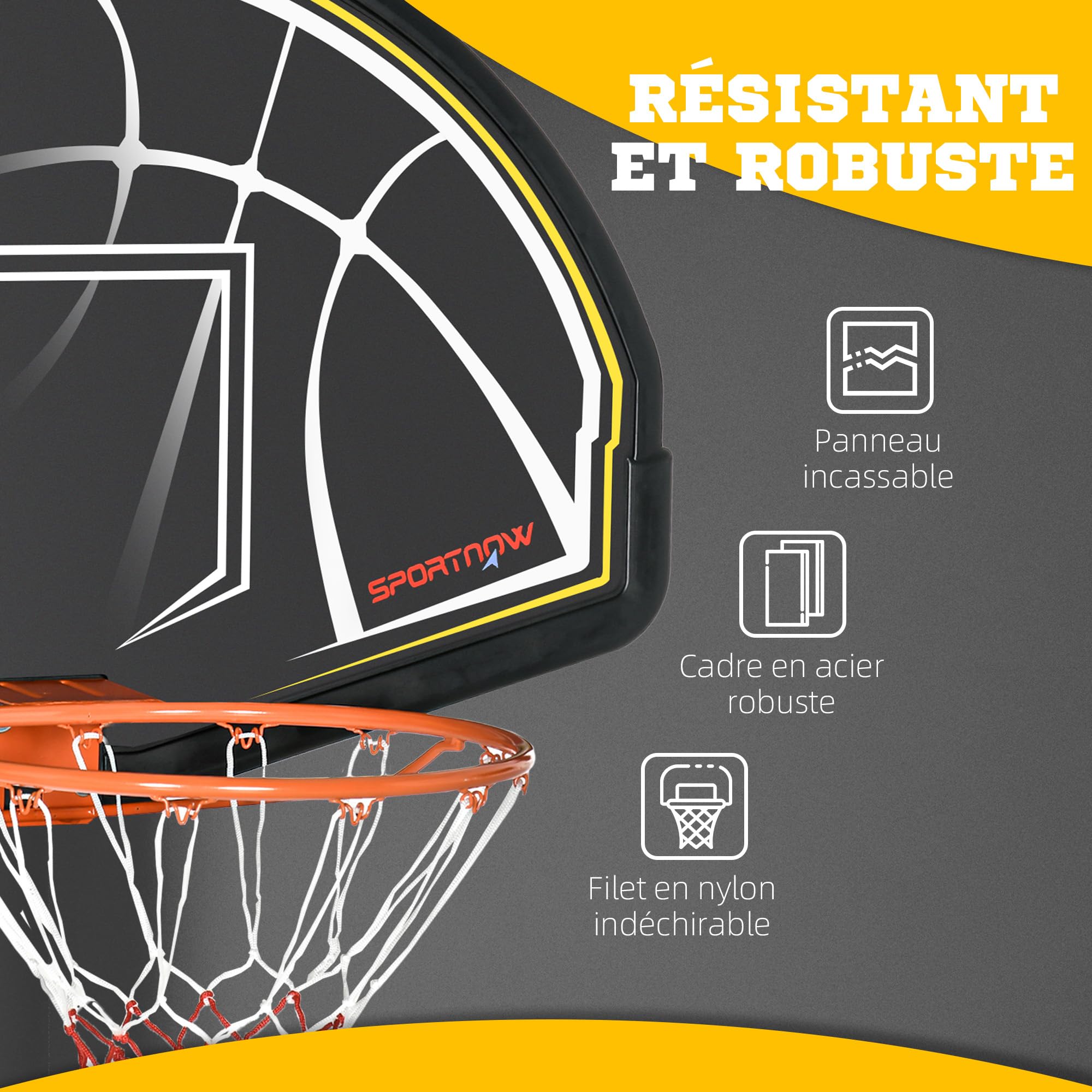 Masiunoz Cerceau De Basket-Ball En Acier Lourd Avec