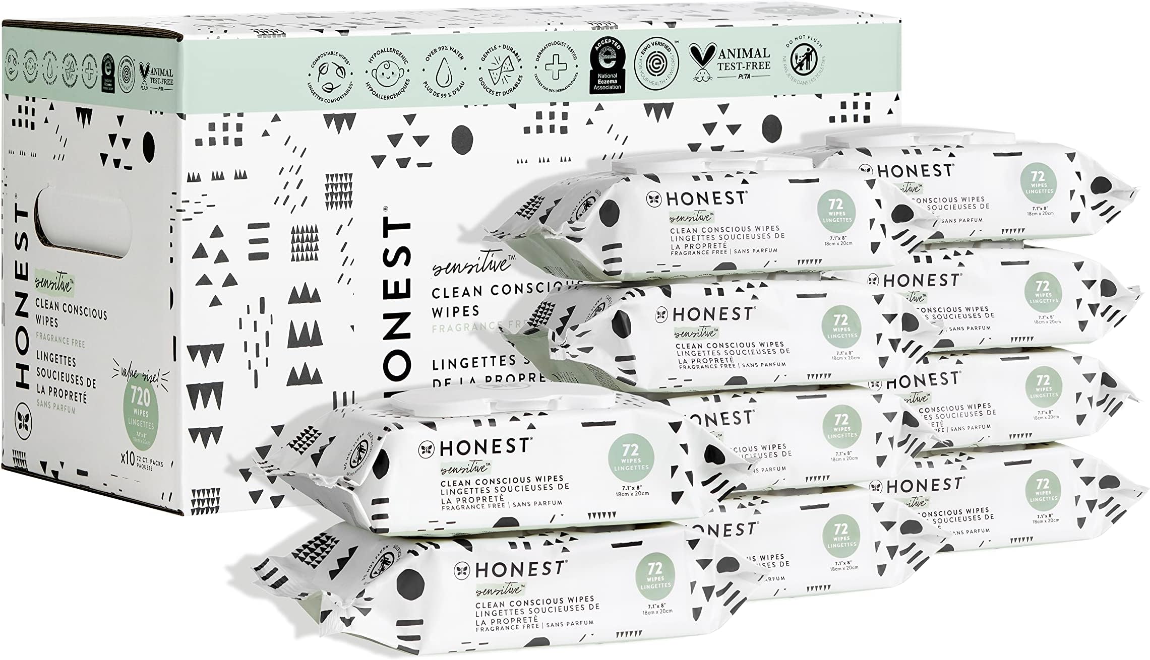 Seventh Generation Baby Wipes, 384 count, Made for Sensitive Skin with Flip Top