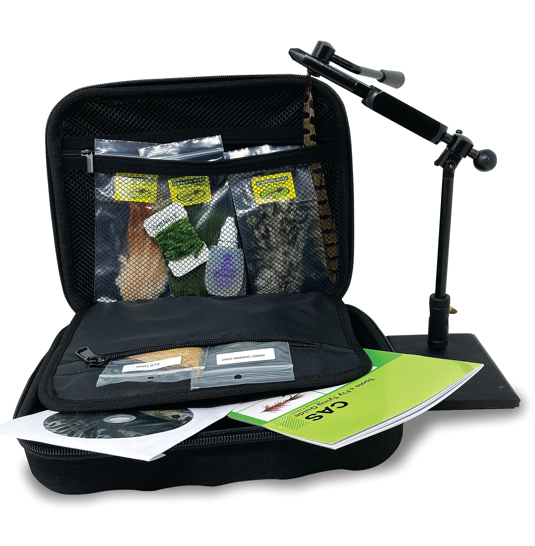 Creative Angler Ultimate Fly Tying Kit for Tying Flies or Fly Tying. Rotary Vise with Pedestal.