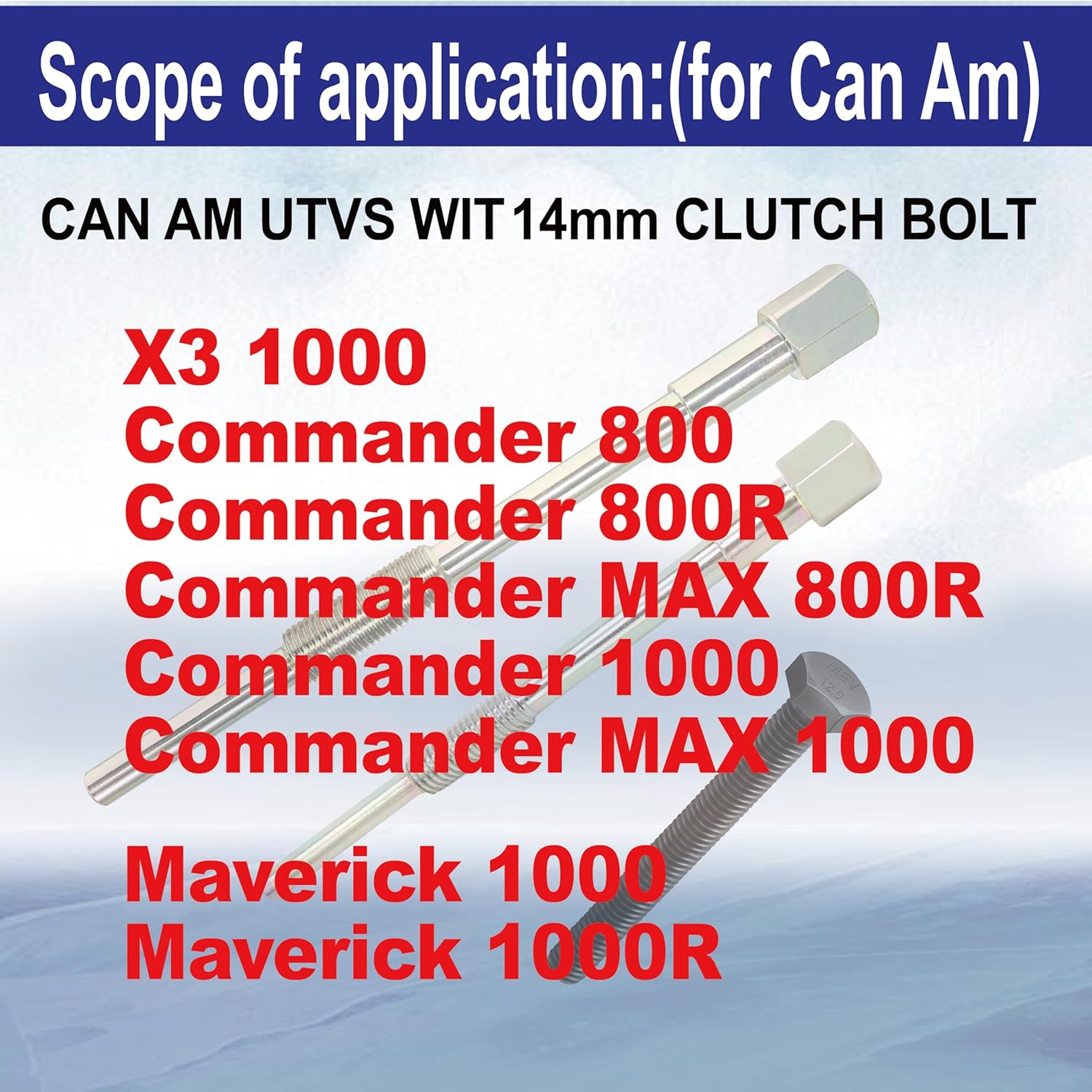Primary and Secondary Drive Clutch Puller Tool for Can Am Commander/Renegade/Defender/Outlander/Maverick 330/400/450/500/570/800/850/1000 R Max (M12×1.75/M14×1.5/M8×1.25)