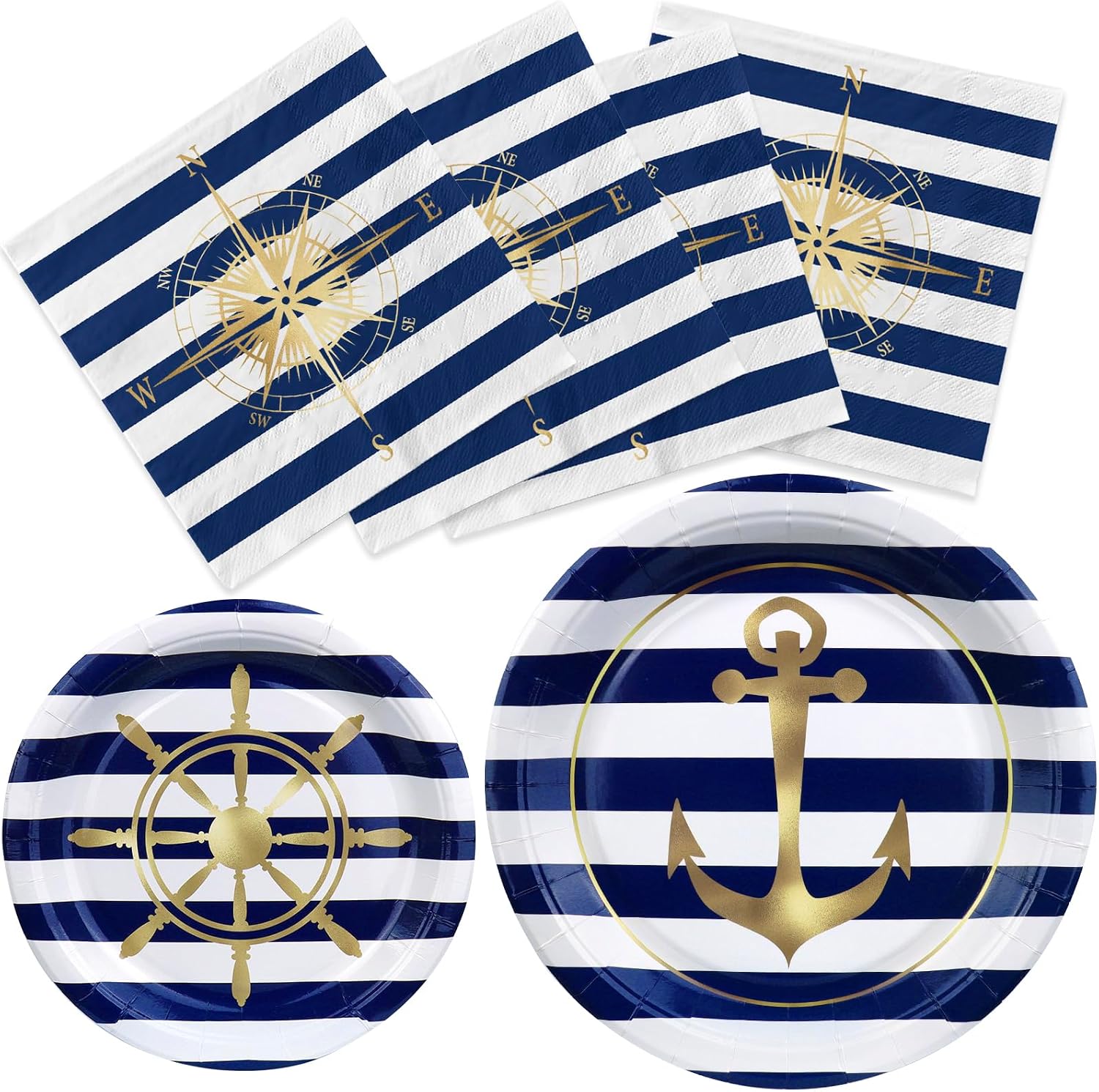 Nautical Party Plates and Napkins Nautical Party Decorations Nautical Party Favor Nautical Party Supplies Serves 20 Guests