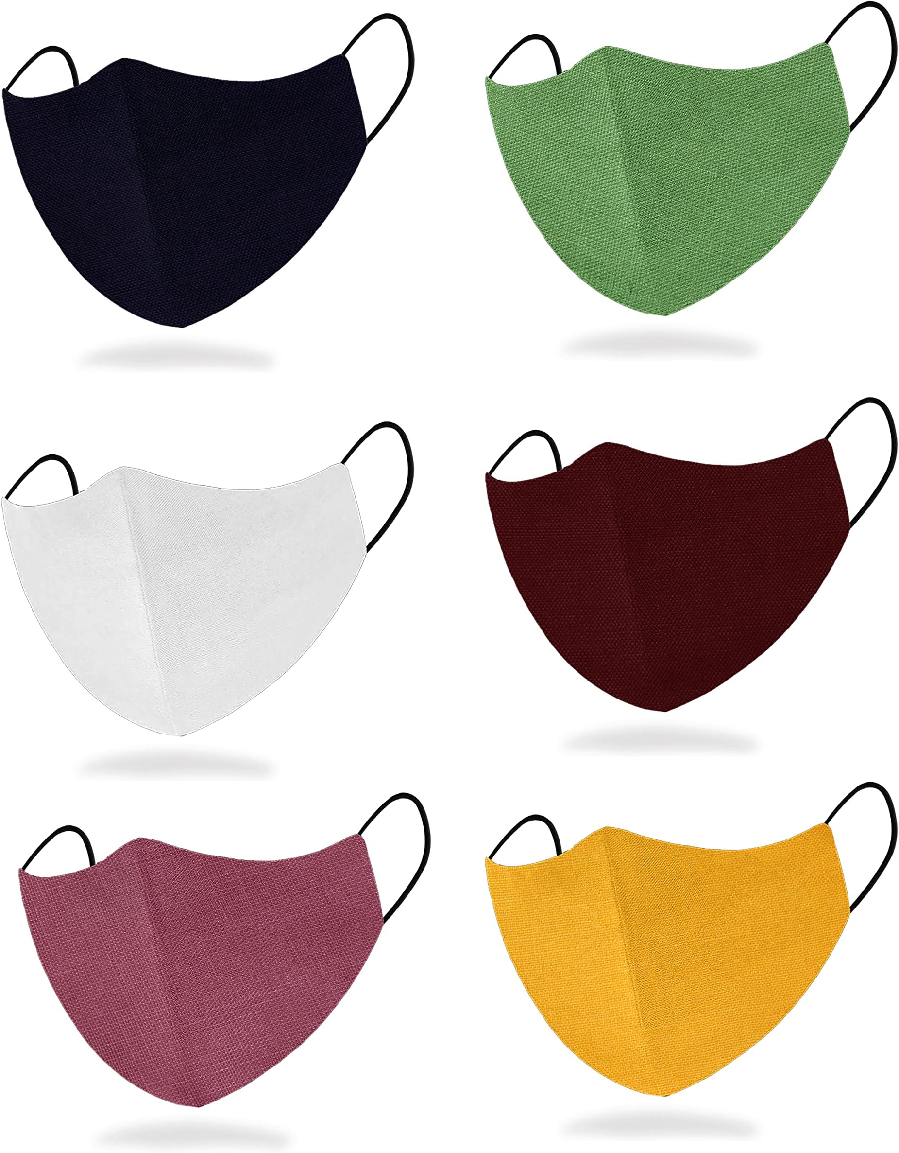 SIXSIGMA® (Pack of 6) Cotton Basic Reusable Cloth Face Mask Adult, Women,Men Pack of 6, Soft Washable 100% Cotton Unisex Face Cover (Multi Colour) Color May Vary