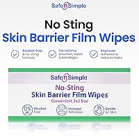 Vista 3 de Safe n' Simple Toallitas de preparación para la piel sin escozor – 75 toallitas individuales de película de barrera de ostomía de 2 x 2 pulgadas