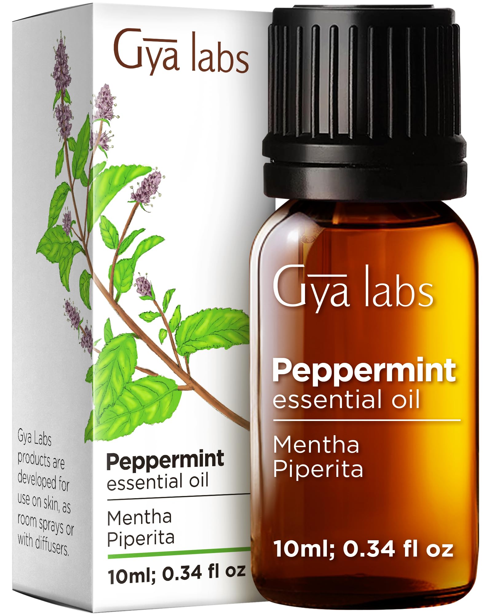 Gya Labs Peppermint Essential Oil for Hair – 0.34 Fl Oz – Premium Grade Essential Oils for Diffuser, Aromatherapy, Hair Care, Skin Care, Body, Massage & DIY Candle Making Scents