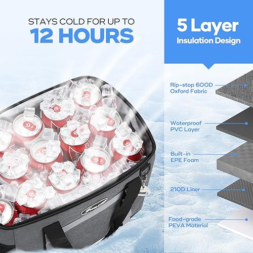 Miniatura 3 de Maelstrom Bolsa enfriadora suave plegable para 24306075 latas, hielera, a prueba de fugas y portátil para playa, campamento, viajes por carretera y