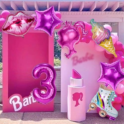 Miniatura 4 de 7 globos rosados para niñas, decoraciones de cumpleaños rosas para fiesta temática de princesa rosa, baby shower, cumpleaños, despedida de soltera