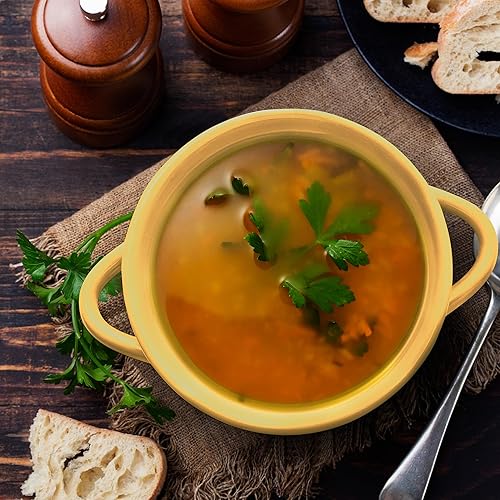 Miniatura 10 de Kook Crocks de sopa de cebolla francesa con asas, cuencos de cerámica, para arroz, postre, pasta, lavavajillas, microondas, horno y asado, juego de