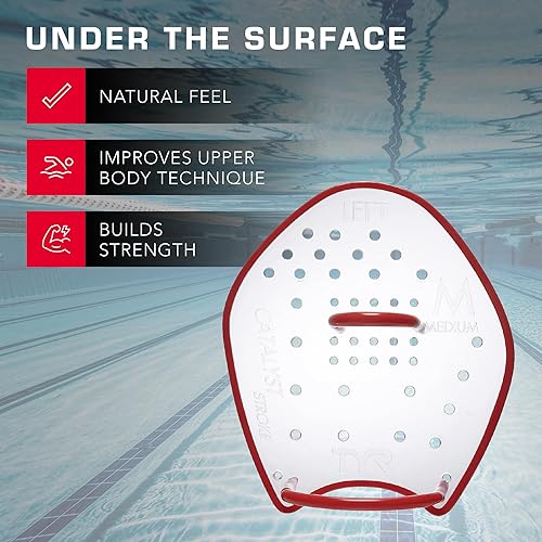 Miniatura 13 de TYR Catalyst Stroke - Paletas de natación para adultos para entrenamiento, aletas de mano duraderas y flexibles para desarrollar fuerza, resistencia