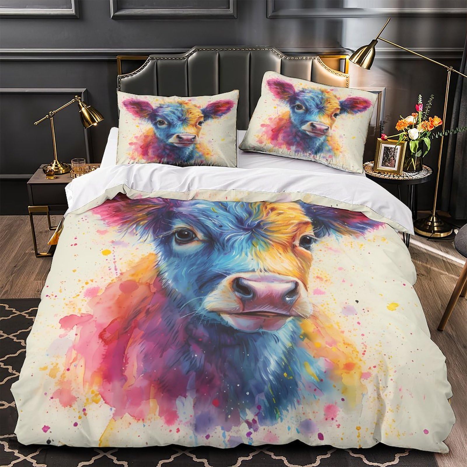Housse de couette Cocker Spaniel anti-allergie lit double zippé