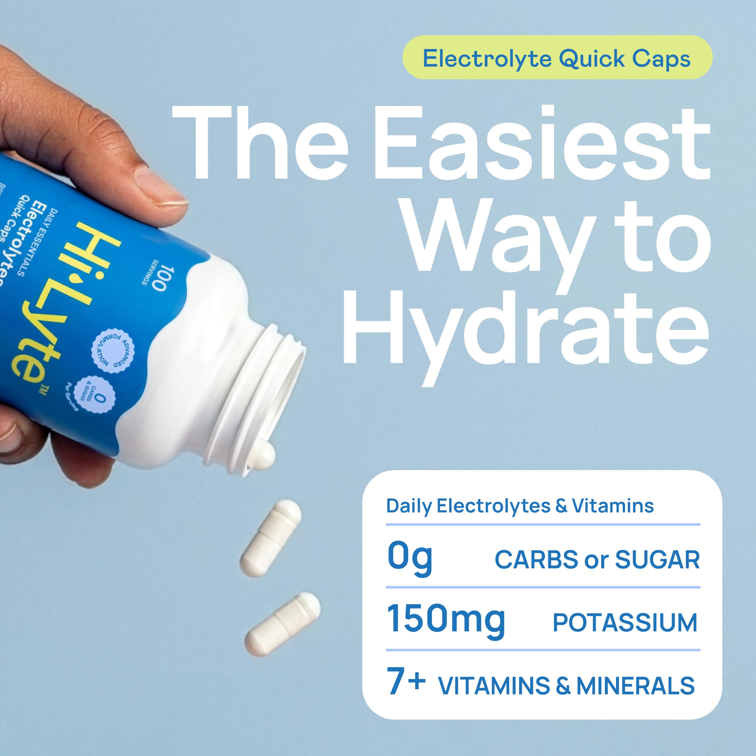 Hi-Lyte Daily Essentials Electrolytes Quick Caps, Unflavored, 100 Ct — Amazon image 2