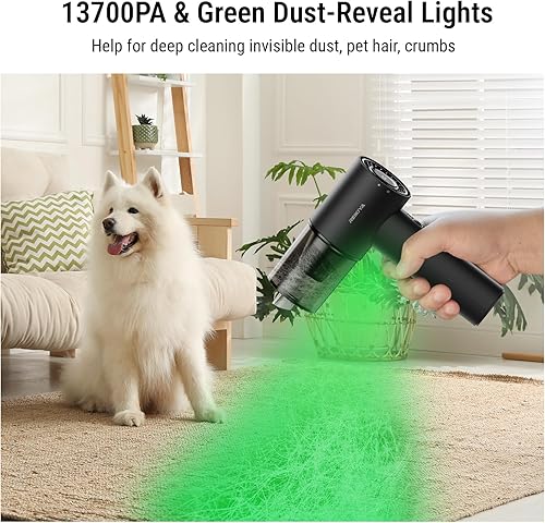 Miniatura 4 de REIKIYA Aspirador de coche portátil inalámbrico 14000PA soplador de aire comprimido 150000RPM soplador para limpieza de teclado y computadora con