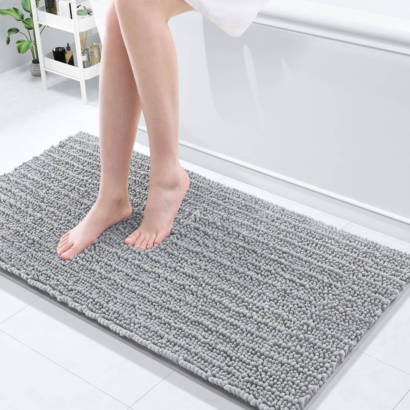 Arotive Luxury Chenille Bathroom Rug Mat, Extra Soft Thick Absorbent Shaggy Bath Rugs, Non-Slip Machine Wash Dry, Plush Bath Mats for Bathroom, Shower