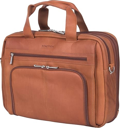 Miniatura 13 de Kenneth Cole REACTION "Out of the Bag" Manhattan - Bolso bandolera de cuero colombiano para laptop de 15.6" para viajes y negocios