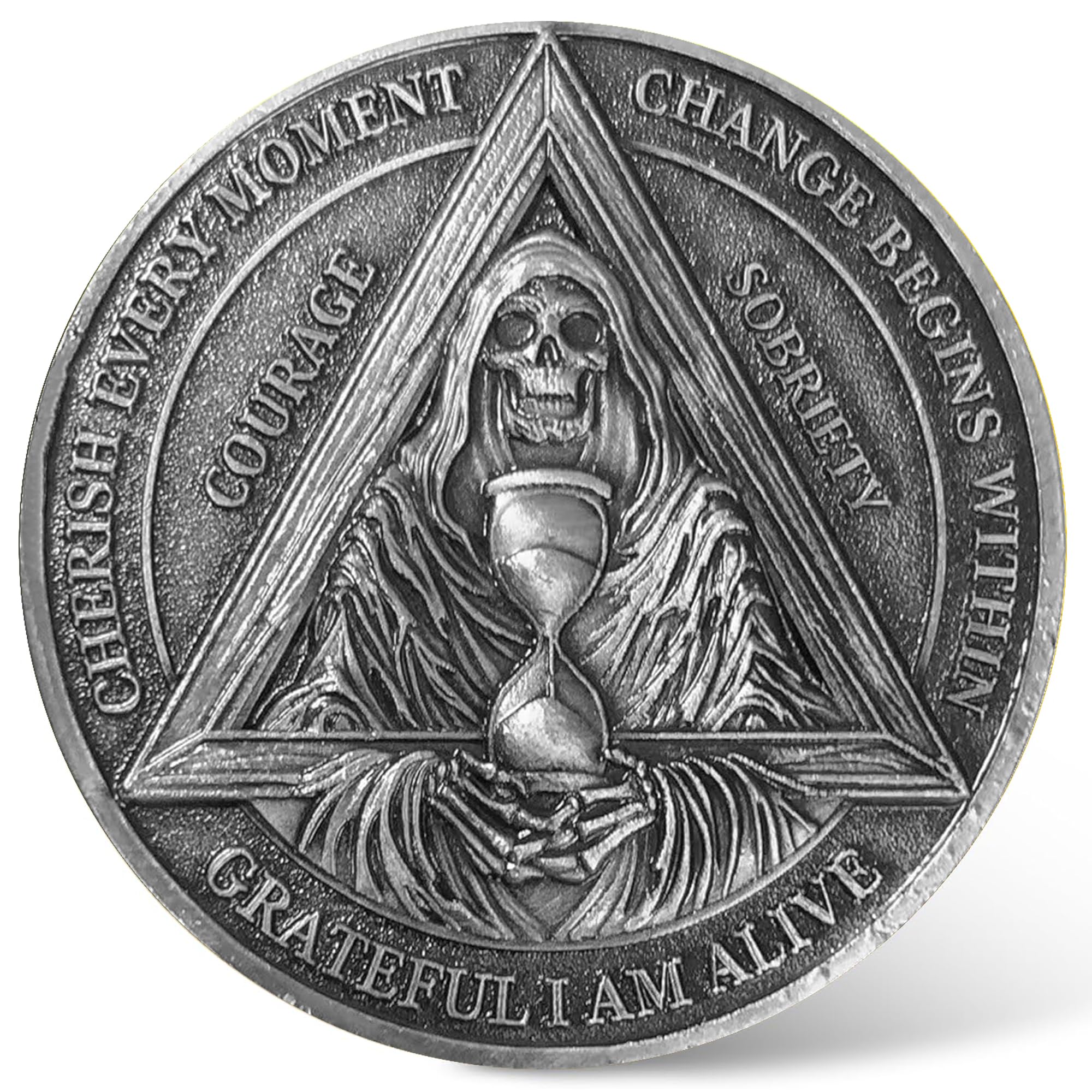 Serenity and Courage Sobriety Chip - Inspirational Recovery Medallion AA Coin with Timeless Design