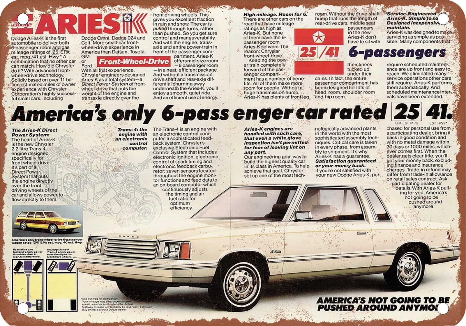 METAL SIGN - 1981 Dodge Vintage Ad 01 - Old Retro Rusty Look home decor