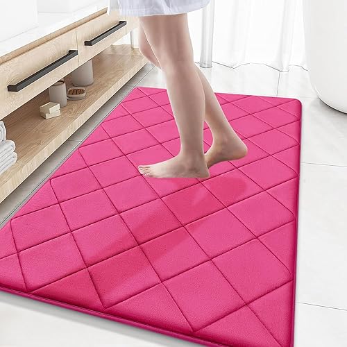 Miniatura 14 de OLANLY Tapete de baño de espuma viscoelástica de 24 x 16 pulgadas, ultra suave y absorbente, lavable a máquina, cómodo tapete de baño para suelo de