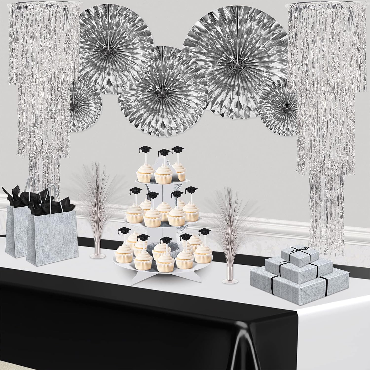 Beistle 4-ft 3-Tier Shimmer Chandelier, Silver (57510-S)