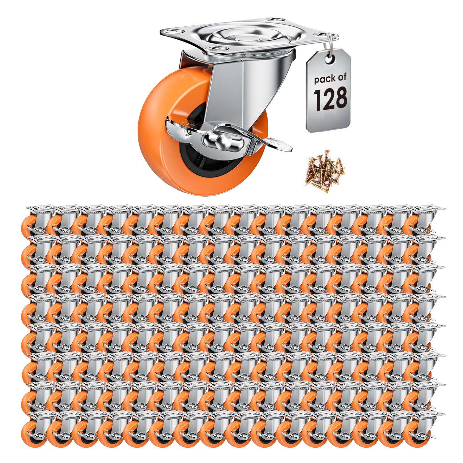1.5" Swivel Plate Casters - Set of 8 -10
