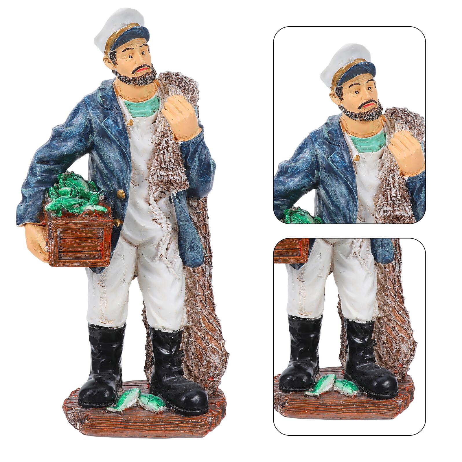 Figurka Dekoracyjna Marynarza Morskiego Dekoracja Domu Żywica Dom Miniatury Do Domku Dla Lalek Figurki Na Biurko Żywica Statua Kapitana Marynarza Rzeźba Żeglarska
