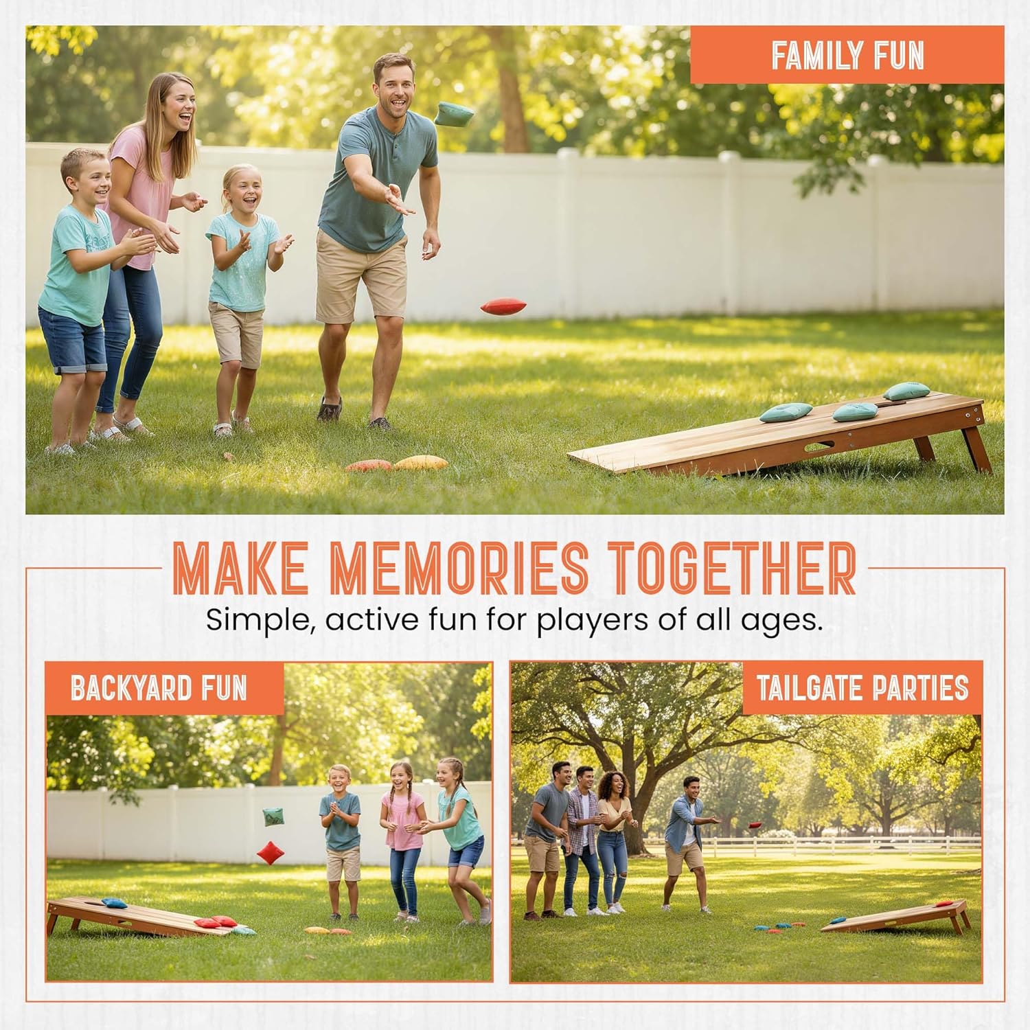 Skip's Garage Moisture-Resistant All-Weather Cornhole Boards | Elakai Mahogany Solid Wood Outdoor Corn Hole Game | Lightweight and Portable | 40+ Design Options