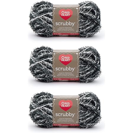 Red Heart Scrubby Almond Garen - 3 stuks van 85 g - Polyester - 4 Medium (gekamd) - 71,32 m - Breien/haken