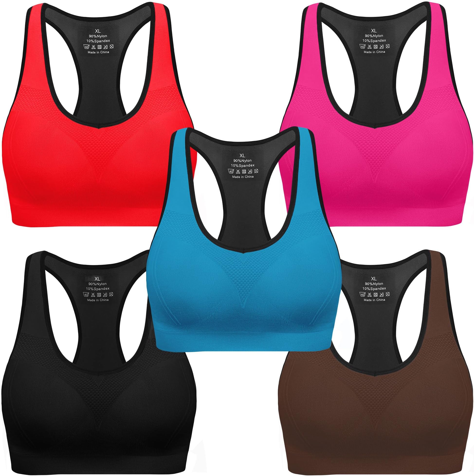 MIRITY Women Racerback Sports Bras - High Impact Workout Gym Activewear Bra