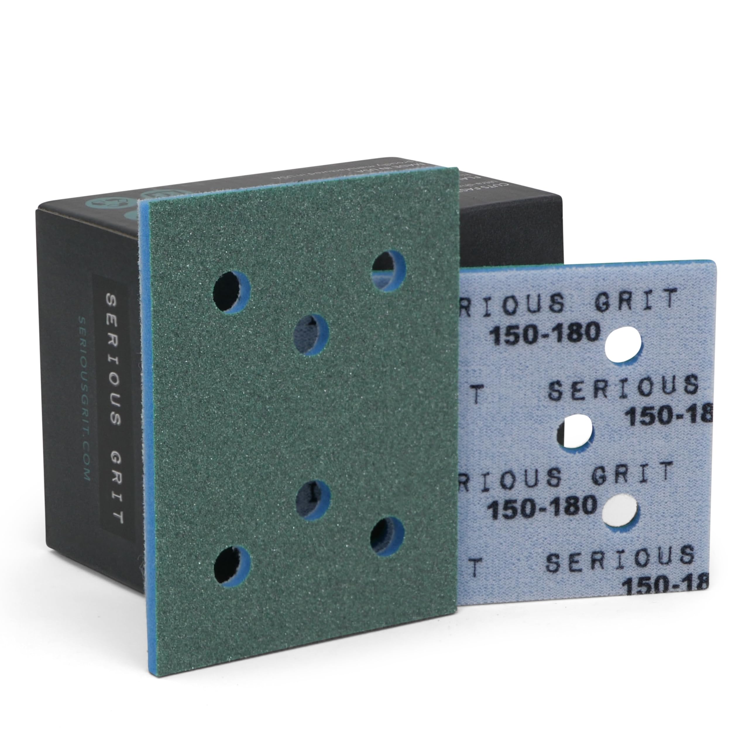 Serious Grit - 3x4 5mm Foam Sanding Pads - 150-180 Grit Finish - 10 Pack