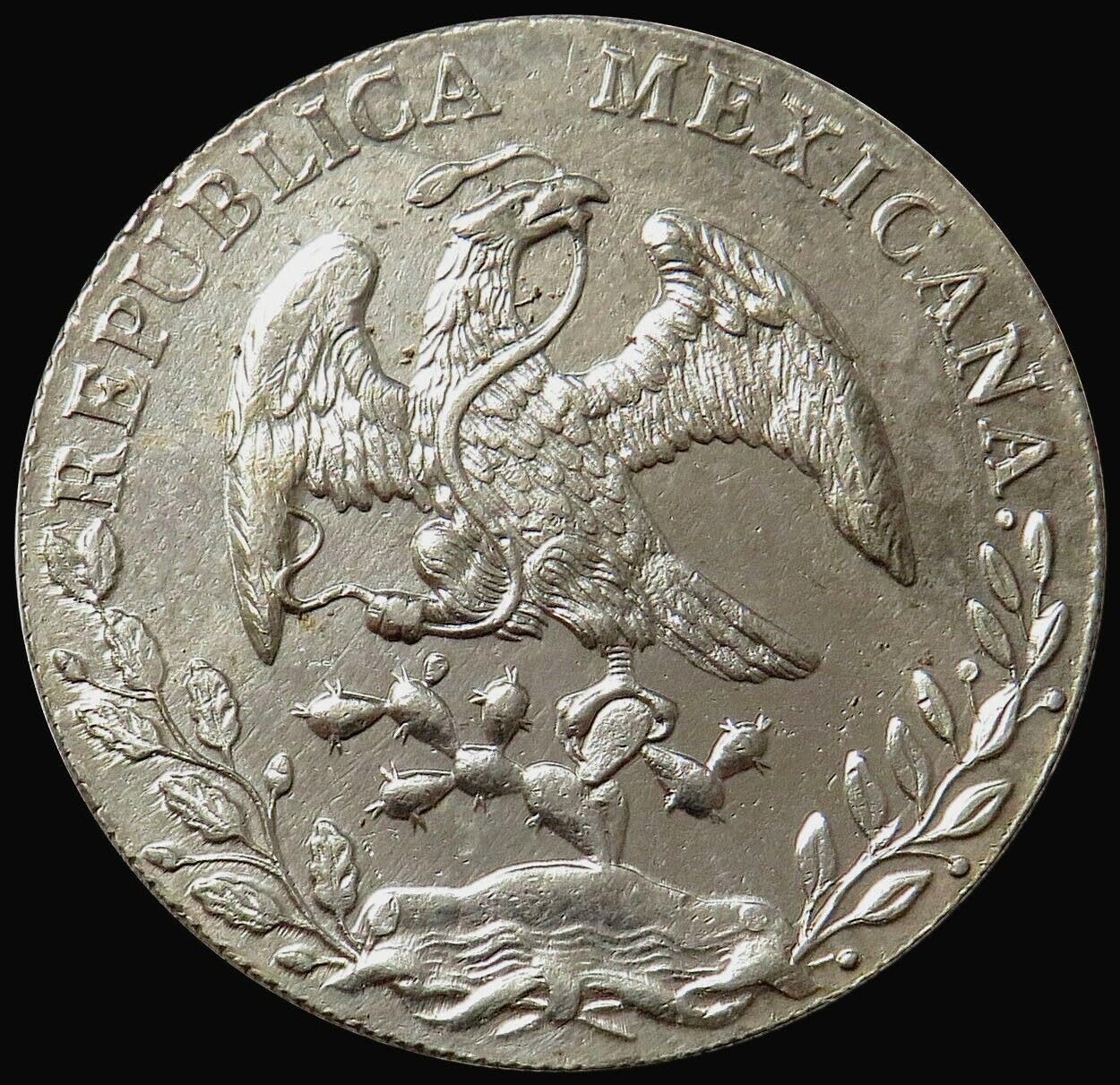 1870-1897 Mexican 8 Reales Silver Libertad "Liberty Cap" Coin. An Iconic Attractive Coin With Mexico National Symbols. 8 Reales (Silver Dollar) By Seller Circulated Condition
