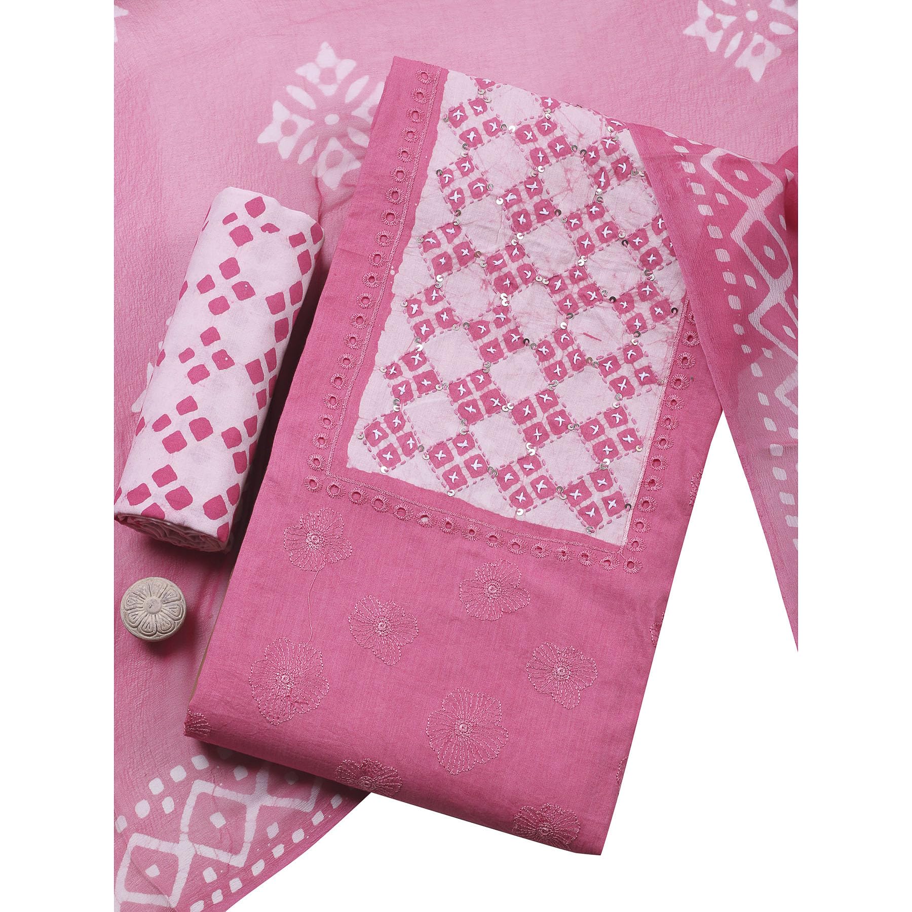 Cotton Suit Piece for Women | Soft Lightweight Cotton Suit Material | Elegant Unstitched Dress Material for Salwar Suit, Kurta & Ethnic|SS26-G-02-EX-1766-COT-SPP-image-43