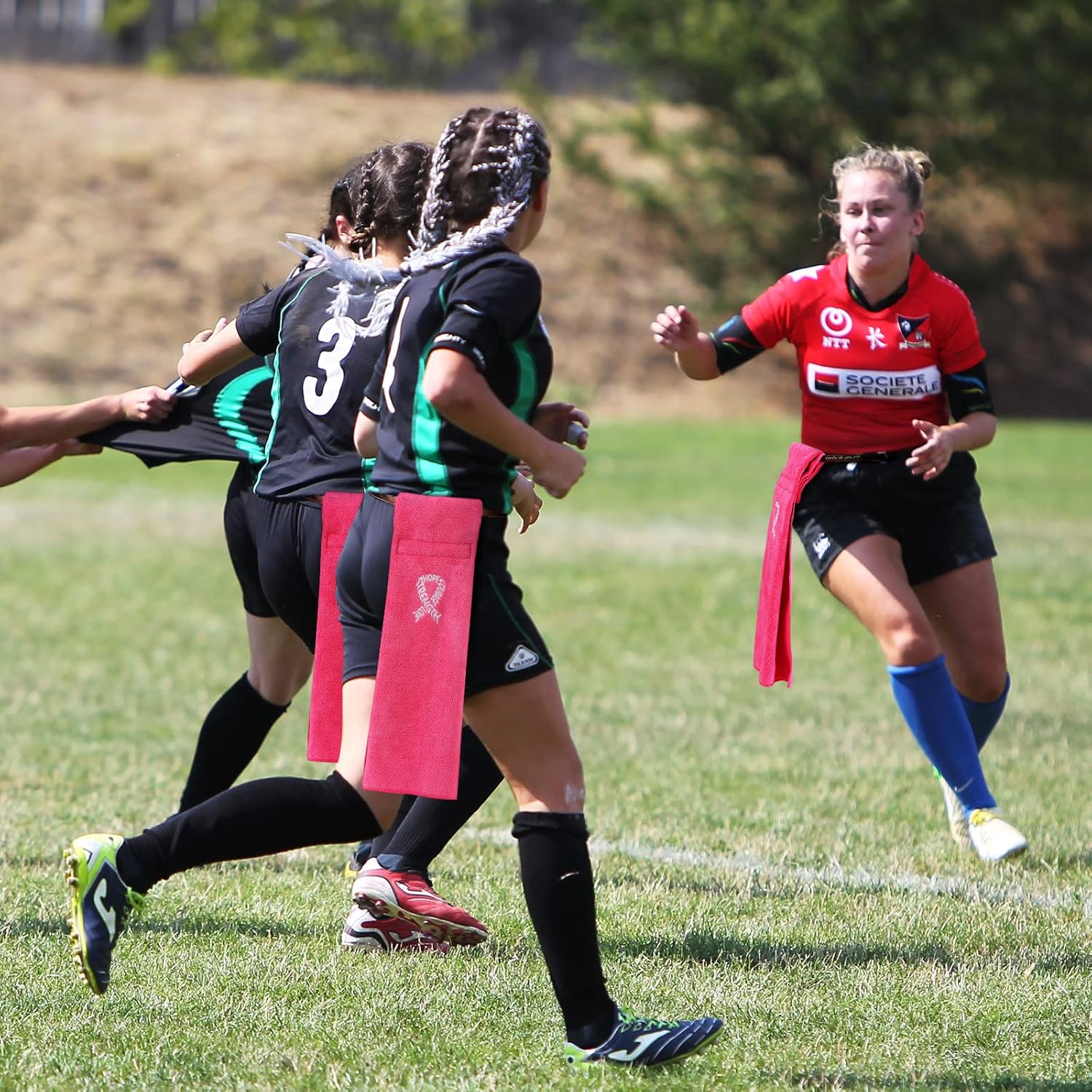 Tranqun Pink Ribbon Football Towels 17.3 x 4.5 Inches Sports Towel Breast Cancer Awareness Football Accessories Cotton for Sports Teams Yoga Gym Golf Softball