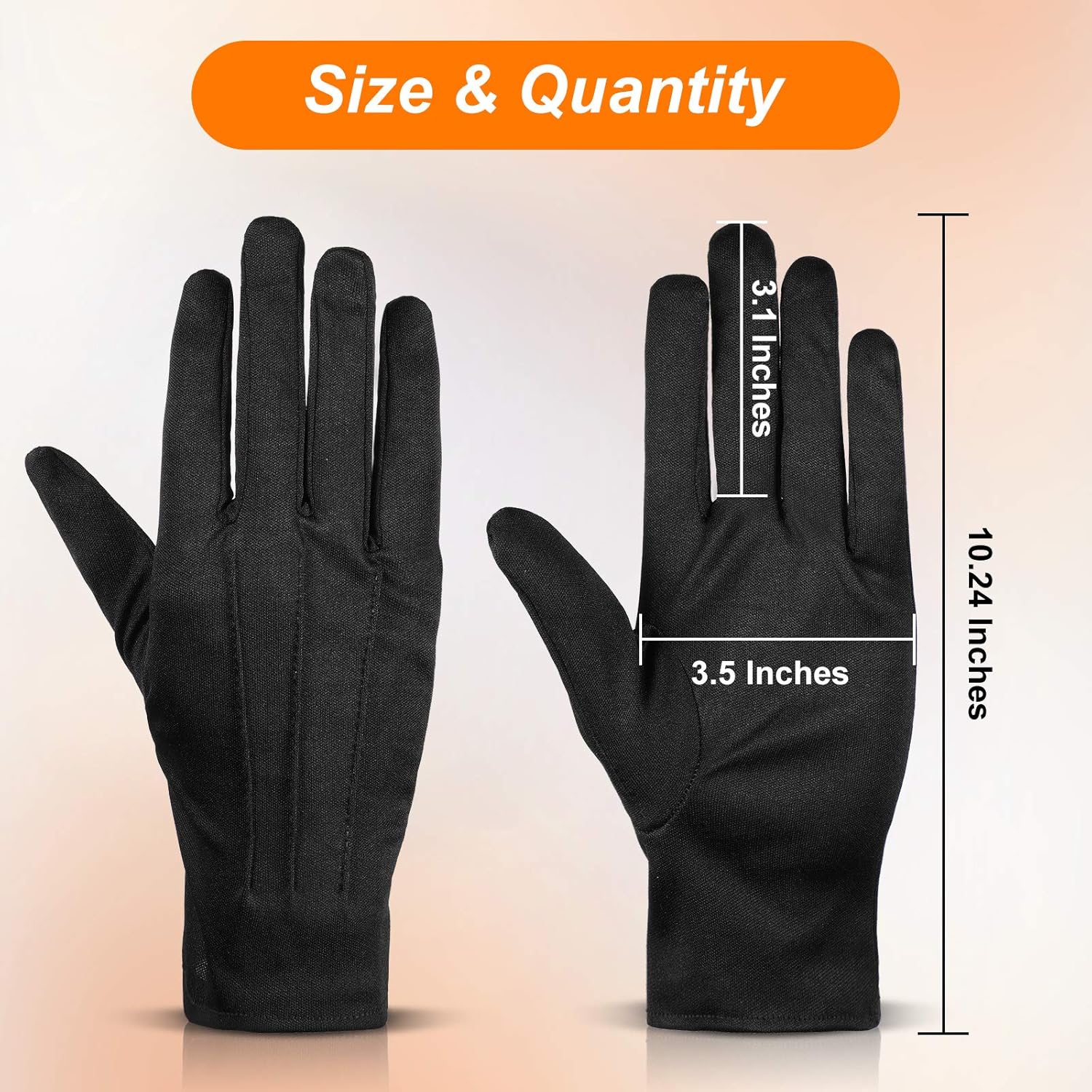 SATINIOR 8 Pairs Cotton Gloves for Women Men Uniform Parade Costume Gloves for Formal Tuxedo Honor Guard Jewelry Inspection - Image 4