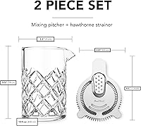 Vista 4 de Final Touch Yarai - Jarra mezcladora con colador Hawthorne - Eleva tu experiencia de cóctel con elegancia clásica y vertido de precisión