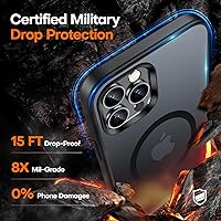 Vista 476 de TAURI Funda magnética 2 en 1 transparente para iPhone 14 Pro, compatible con Magsafe [no amarillenta] con protector de pantalla, protección de grado