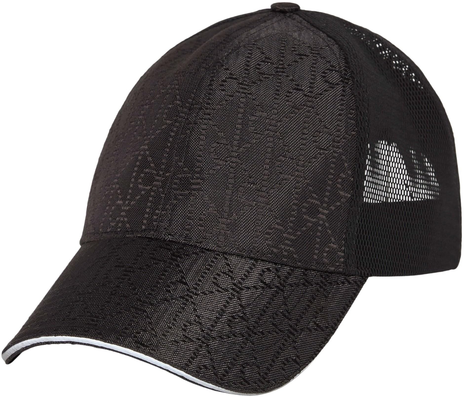 Calvin Klein Men's Emblem AOP Cordura Trucker LV04D5075G Cap, Black (Black), One Size