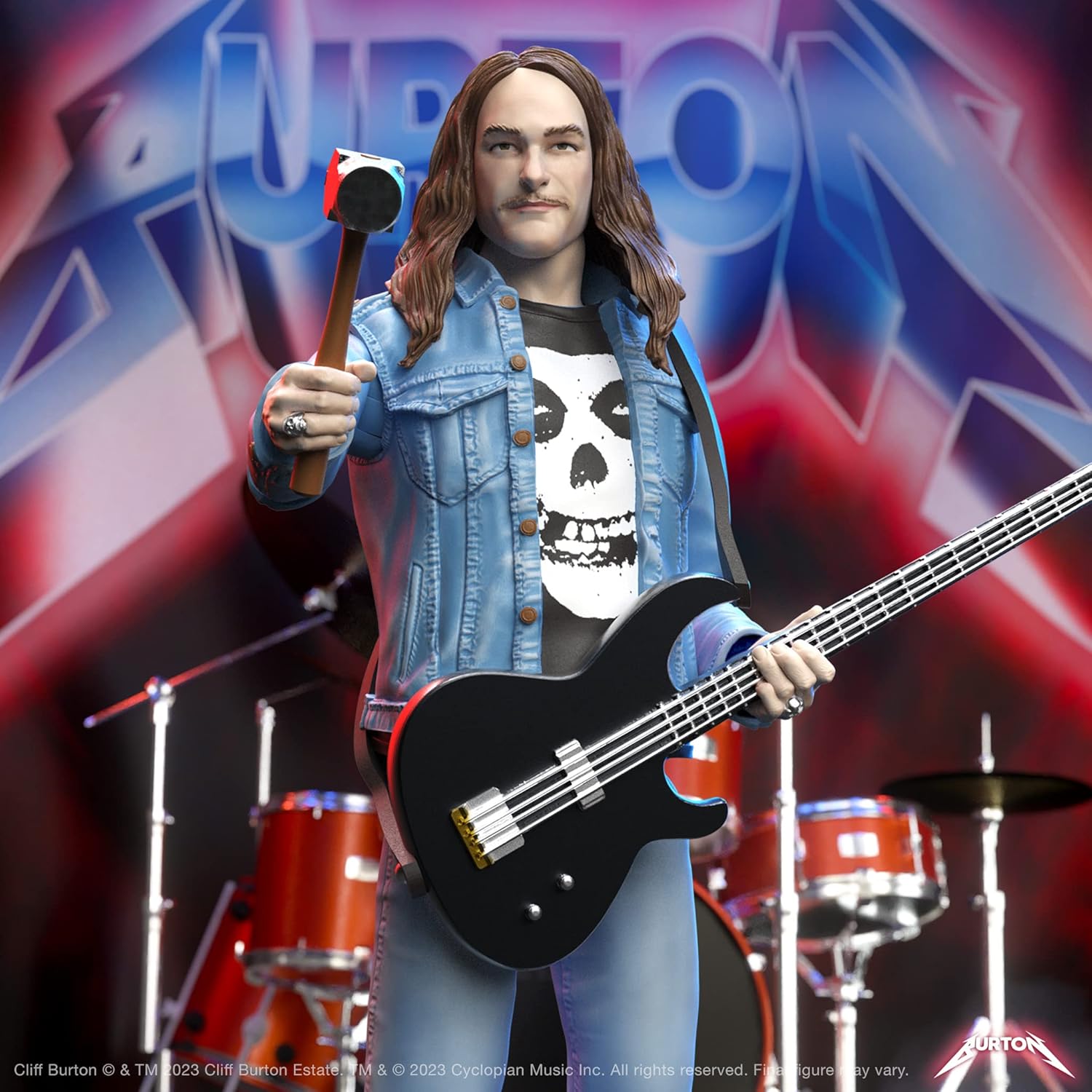 Super7 ULTIMATES! Cliff Burton - 7" Action Figure with Accessories Heavy Metal Collectibles and Retro Toys