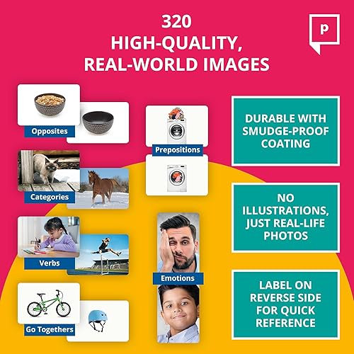 Miniatura 2 de Idioma Flash Card Library Emociones, verbos, preposiciones, categorías, ir juntos y opuestos  Constructor de vocabulario  Materiales de terapia del