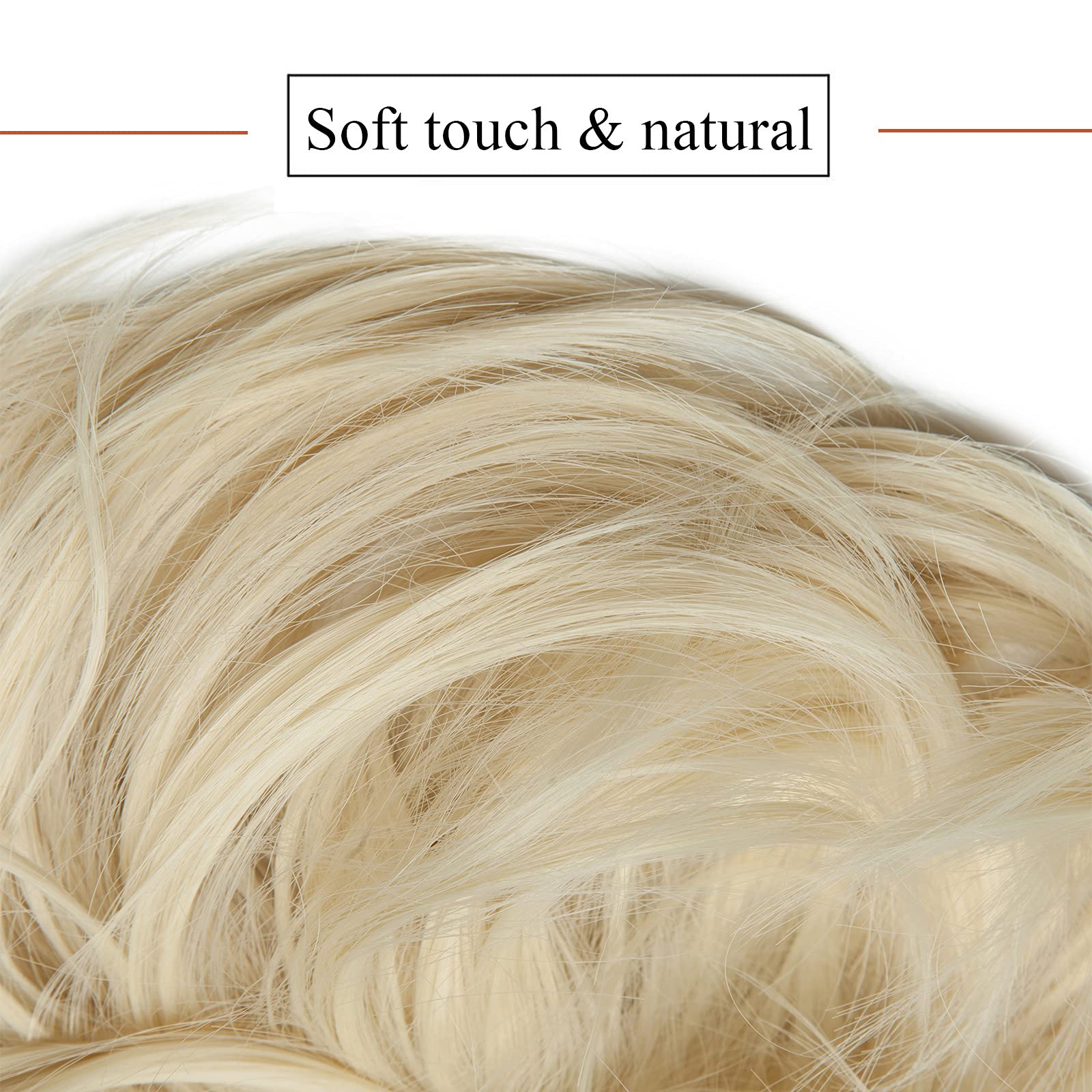 SEGO Updo dopinki do włosów, do wysoko upiętych fryzur, treska, gumka do włosów, kok, duża objętość [rozmiar 80 g], naturalny niestaranny styl, 613C, tleniony blond