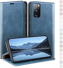 HUOUH Coque pour Samsung Galaxy S20 avec RFID Blocage Etui à Rabat en Cuir de Premium,Fentes pour Cartes,Coques de Case,Cover à Rabat pour Samsung S20 Portefeuille Bleu Vif