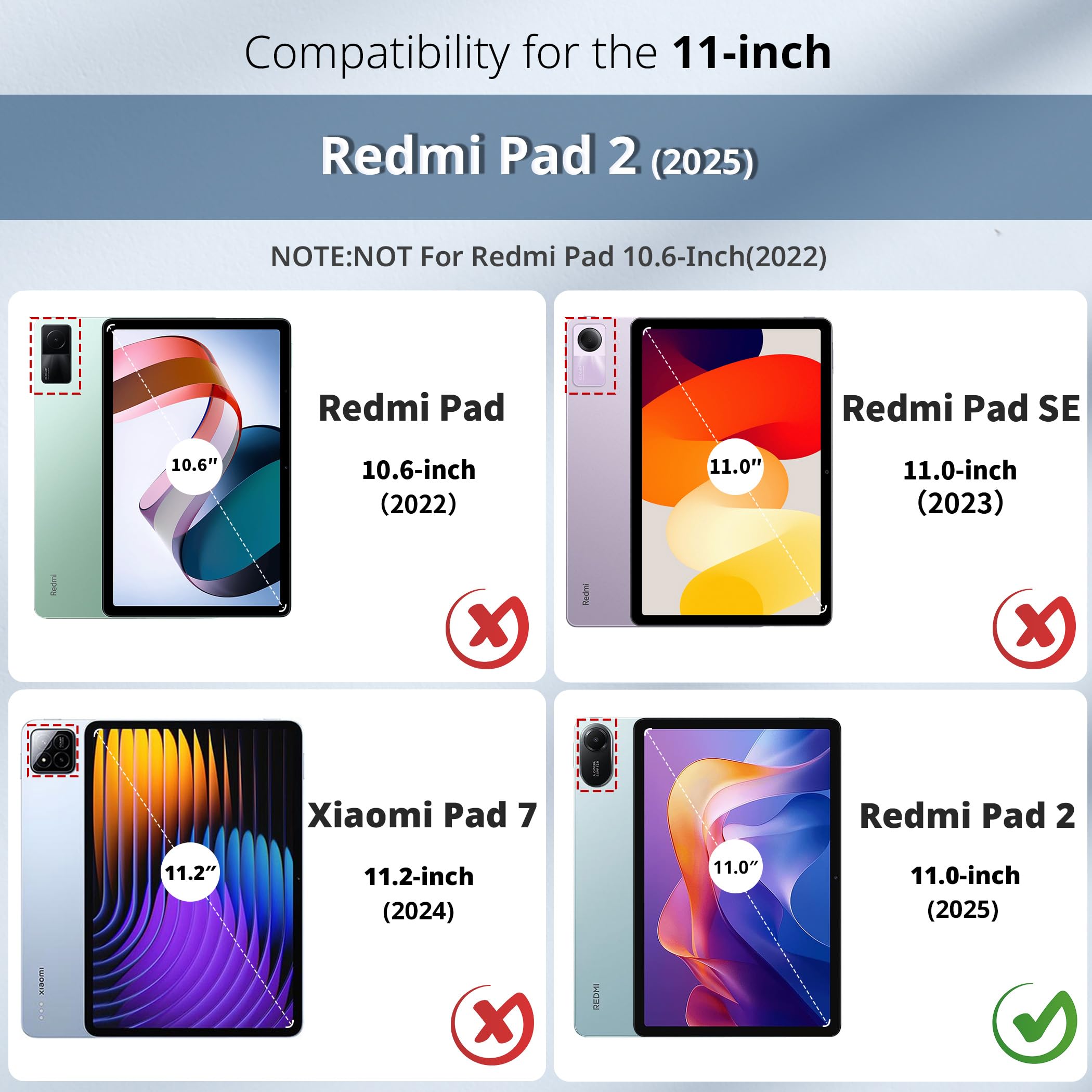 Xiaomi Redmi Pad 2 11 Cali Cover PU Custodia Ultra Sottile Leggero Supporto in Pelle Pelle