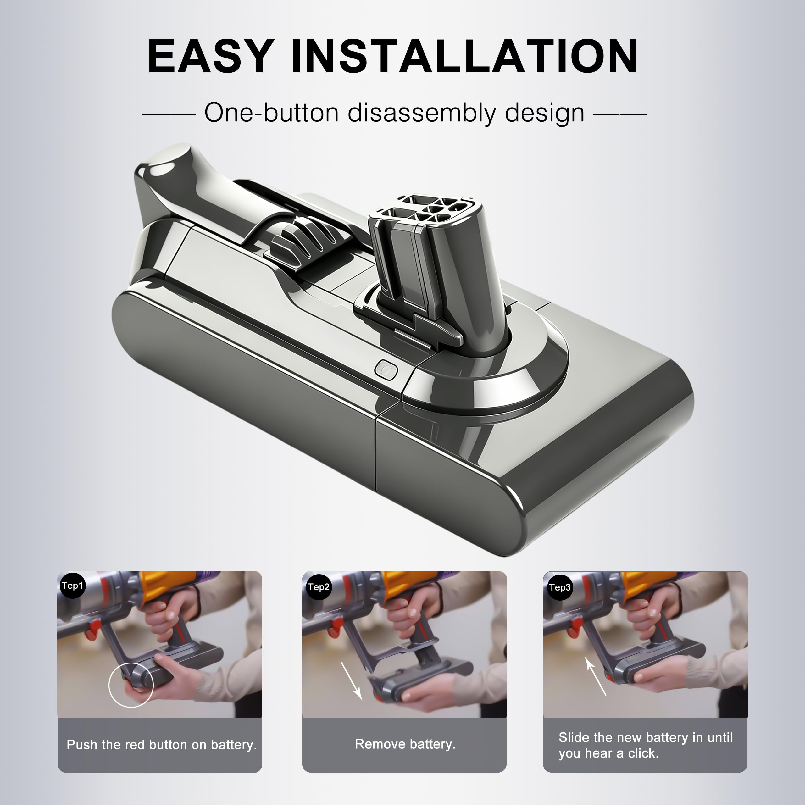 BLESYS Batteria di Ricambio per Dyson V12 Detect Slim Fluffy, Compatibile con 965470-01