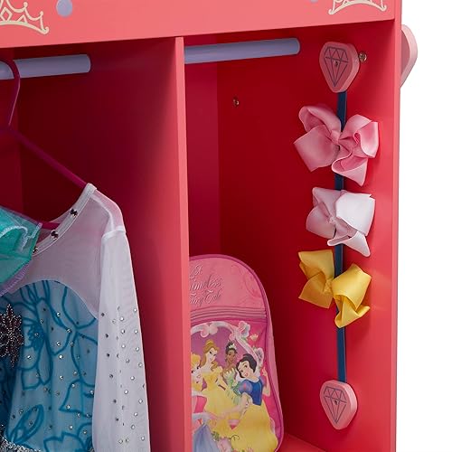 Miniatura 5 de Disney Princess Boutique de juego y vestido - Armario/guardarropa de almacenamiento de disfraz de juego simulado para niños con espejo y estantes de