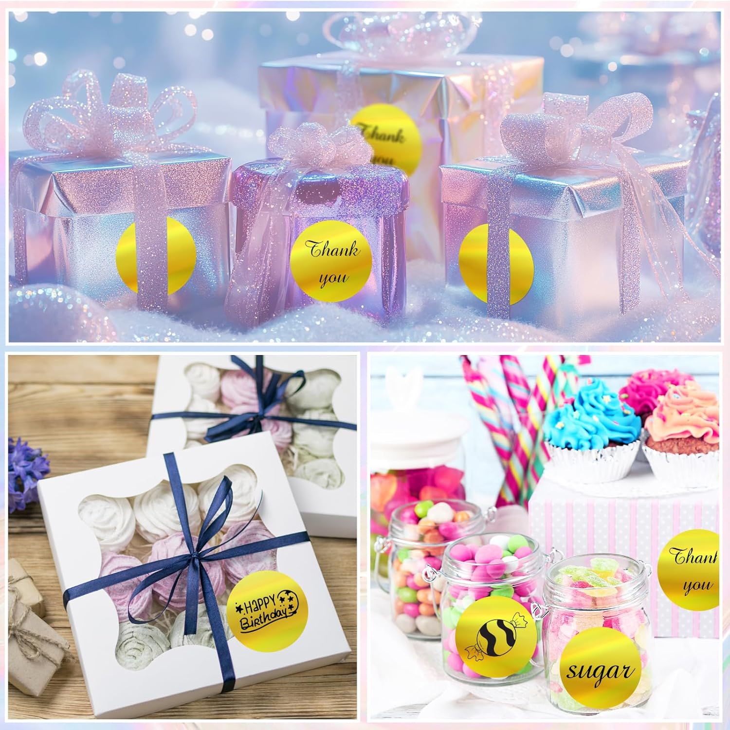 Starboling Thermal Labels,2 Inch Gold Round Thermal Printer Stickers,Self-Adhesive Round Direct Thermal Labels,Thermal Stickers for DIY Logo Design,Name Tag(Gold 300/Roll) - Image 6