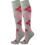 Knee High Socks Long Golf Socks Colorful 2 Pairs Argyle Socks for Men Women
